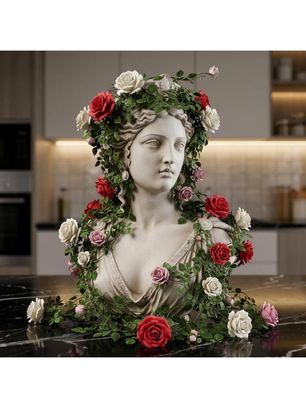 Luxury Indoor Planter - Greek Goddess Bust - Home Office Decor - Gift for Her